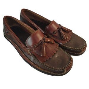 JOHNSTON & MURPHY Aragon II 2 Tone Brown Kiltie Tassel Loafers Men Sz 8M
